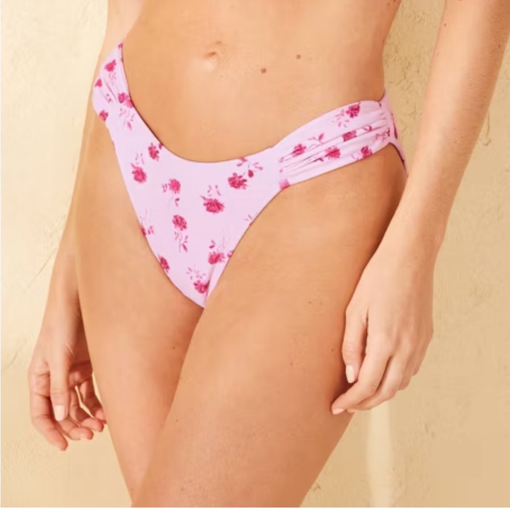 Women's Floral Print Low-Rise High Leg Medium Coverage Bikini Bottom